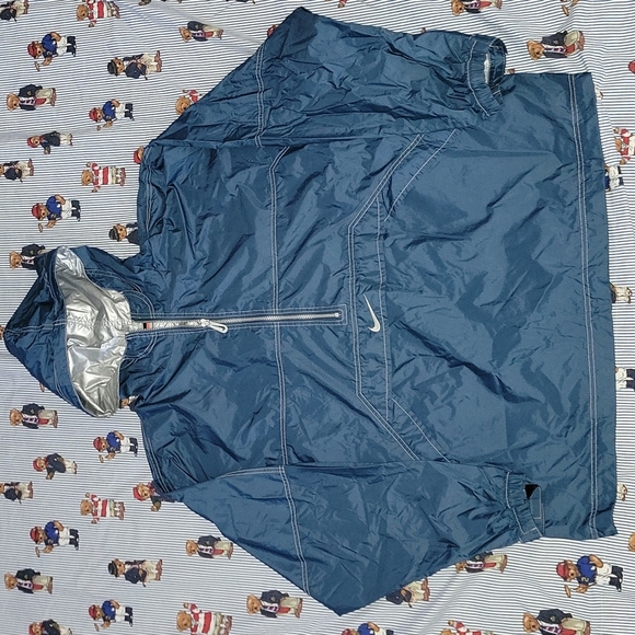 Vintage Y2k Nike Pullover Jacket Nike Spell Out Kangaroo Front Pocket XL - Picture 1 of 16